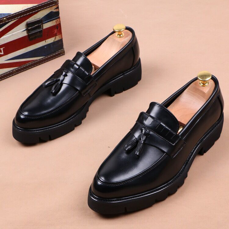 Korean Men Formal Wear - รองเท้าหนังนิ่มแบบสวม สไตล์เกาหลี สำหรับผู้ชาย ใส่ได้ทั้งลำลอง ธุรกิจ งานแต่งงาน