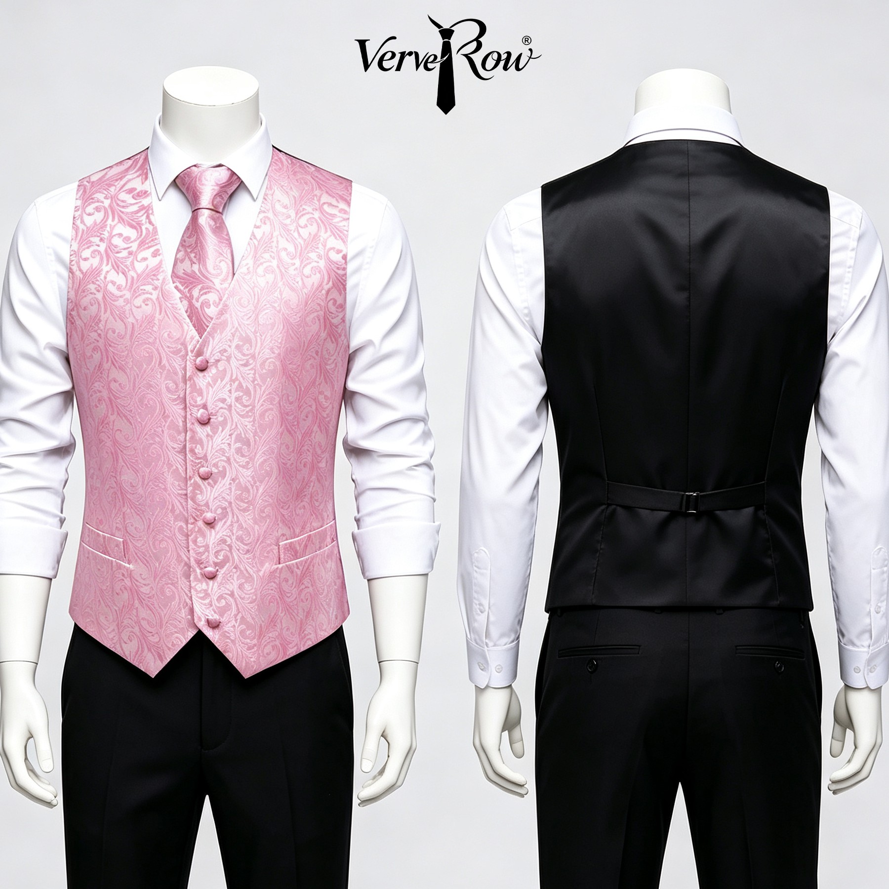 Men'S Formal Wear Ties - เนคไทสีชมพูสำหรับผู้ชาย ผ้าเช็ดหน้า และชุดสูทสามชิ้น อุปกรณ์เสริมสำหรับงานเลี้ยง พิธีการ และการแต่งกายที่เป็นทางการในชีวิตประจำวัน