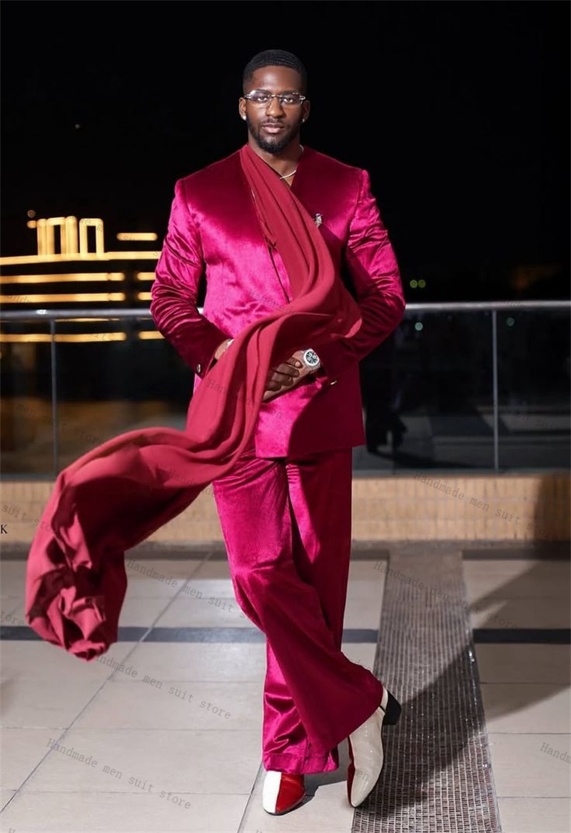 ชุดสูทผู้ชายผ้าซาตินสีชมพู 2 ช - Men Formal Wear With Scarf บทวิจารณ์และราคา