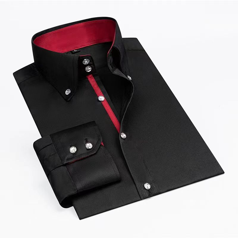 เสื้อเชิ้ตสีขาวแขนยาวสำหรับผู้ - Korean Men Formal Wear บทวิจารณ์และราคา