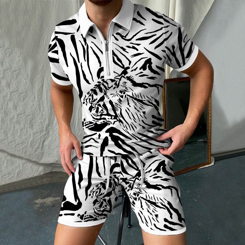 ชุดเสื้อโปโลแขนสั้นผู้ชายพิมพ์ - Men'S Formal Beach Wear บทวิจารณ์และราคา