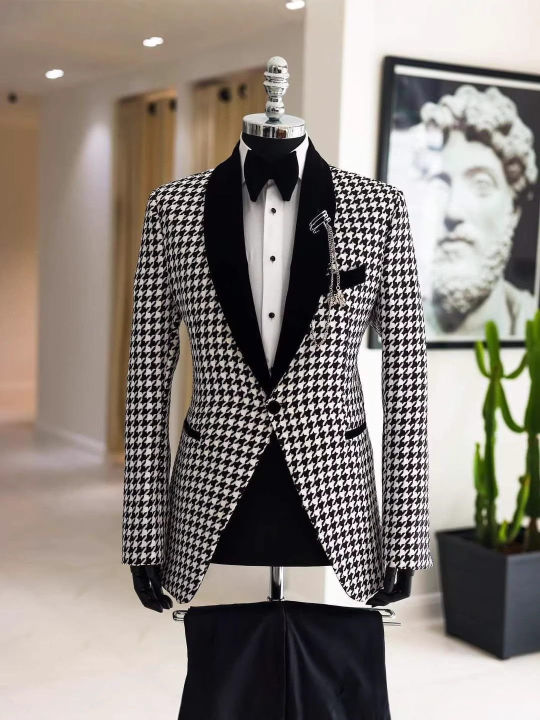 ชุดสูทลายตารางฮาวด์สทูธสุดหรูส - Men Formal Wear Clothes บทวิจารณ์และราคา