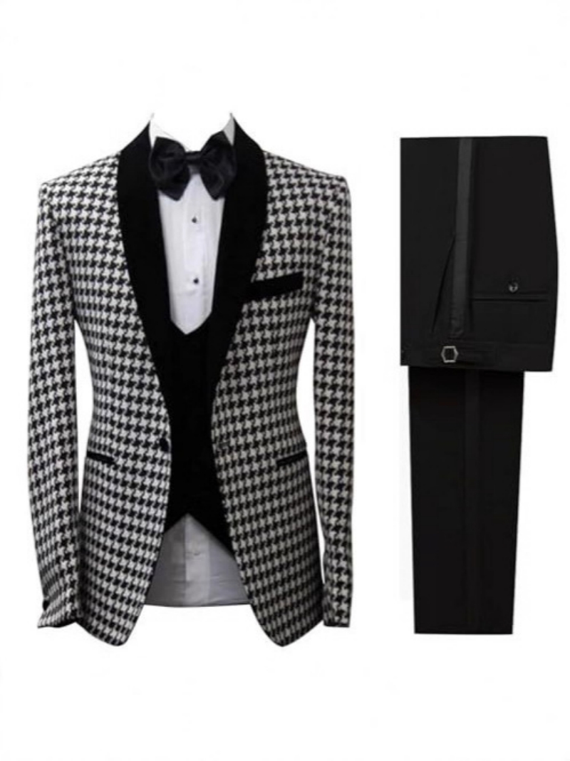 ชุดสูทลายตารางฮาวด์สทูธสุดหรูส - Men Formal Wear Clothes บทวิจารณ์และราคา