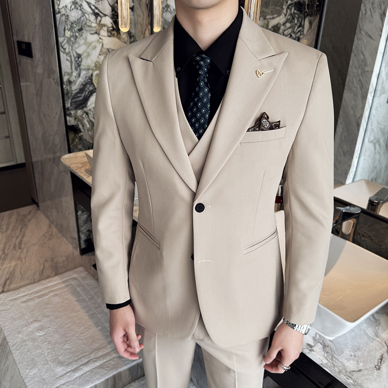 สลิมฟิตชุดสามชิ้นสไตล์เกาหลีสอ - Korean Men Formal Wear บทวิจารณ์และราคา