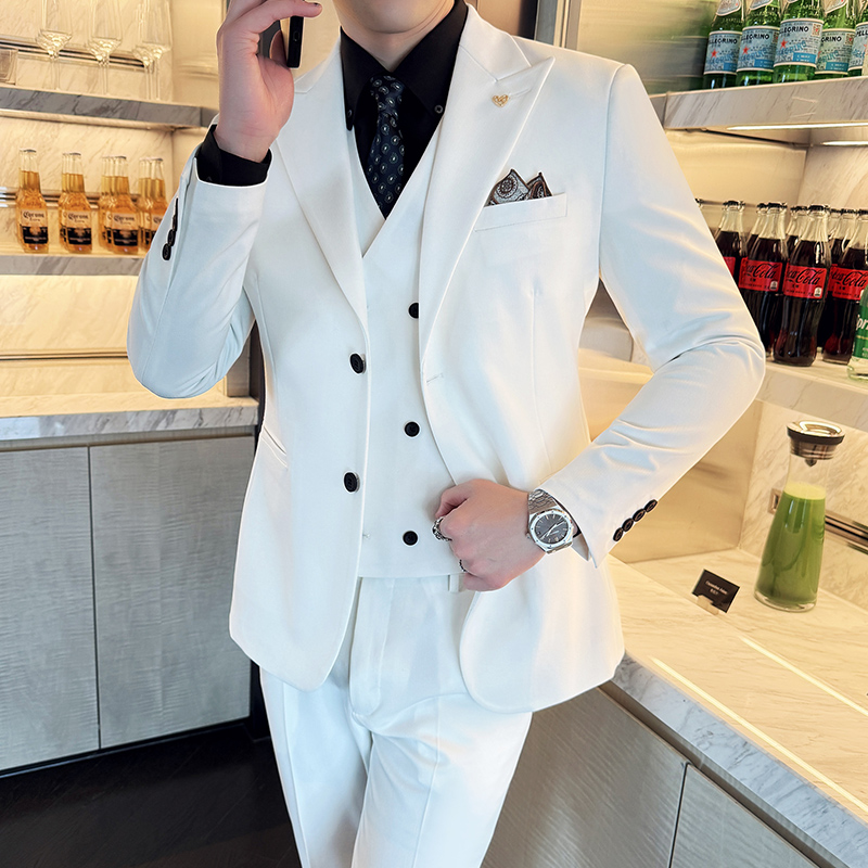 สลิมฟิตชุดสามชิ้นสไตล์เกาหลีสอ - Korean Men Formal Wear บทวิจารณ์และราคา