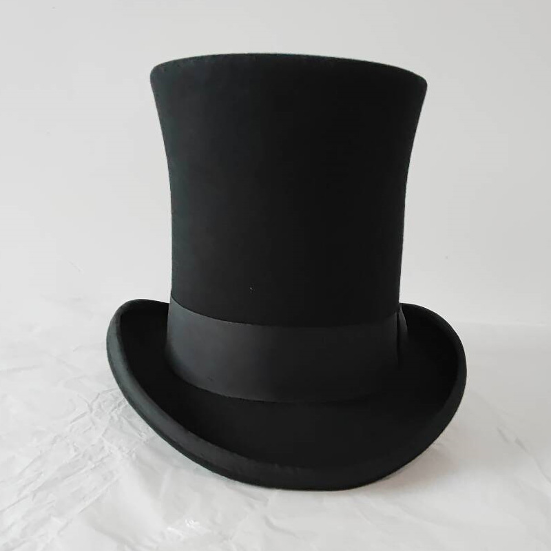 หมวกทรงสูงสีดำทำจากผ้าขนสัตว์ข - Victorian Men'S Formal Wear บทวิจารณ์และราคา